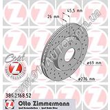 Тормозной диск передний Otto Zimmermann Sport - 380.2168.52 (перфорация) Lancer IX 1.6