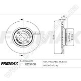 Диск тормозной передний Fremax BD-3108