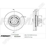 Диск тормозной передний Fremax BD-2064