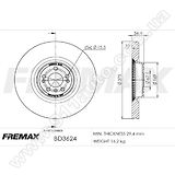 Диск тормозной передний Fremax BD-3624