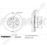 Диск тормозной передний Fremax BD-0190