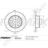 Диск тормозной задний Fremax BD-5616