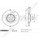 Диск тормозной передний Fremax BD-6187