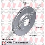 Тормозной диск передний Otto Zimmermann - 380.2170.00 (зам.MR510966) Lancer IX 2.0/Lancer X