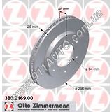 Тормозной диск передний Otto Zimmermann - 380.2169.00 (зам. MR407116 / 4615A061 ) MPW III
