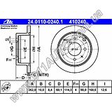 Тормозной диск задний ATE - 24.0110-0240.1 (зам.MB668083) Lancer IX 1.6