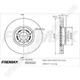 Диск тормозной передний Fremax BD-3023