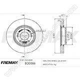 Диск тормозной передний Fremax BD-0586