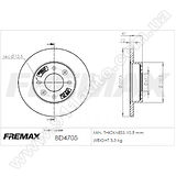 Диск тормозной передний Fremax BD-4705