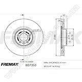 Диск тормозной передний Fremax BD-7353