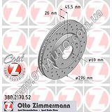Тормозной диск передний Otto Zimmermann Sport - 380.2170.52 (перфорация) Lancer IX 2.0/Lancer X